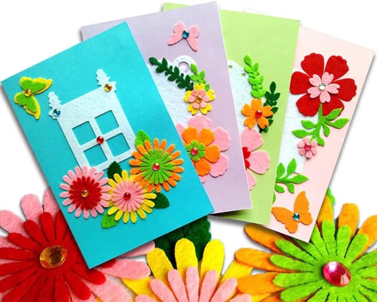 Card Making Kits DIY Handmade Greeting Card Kits for Kids, Christmas Card Folded Cards and Matching Envelopes Thank You Card Art Crafts Crafty Set Gifts for Girls & Boys